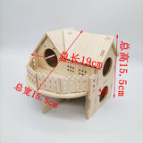 Hamster Swing SeesawSmall Nest Solid Wood Small House Hamster Sleeping